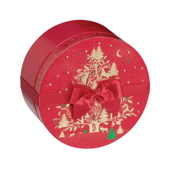 BOITE RONDE ROUGE SAPIN MERVEILLEUX - 20 CHOCOLATS ASSORTIS 1