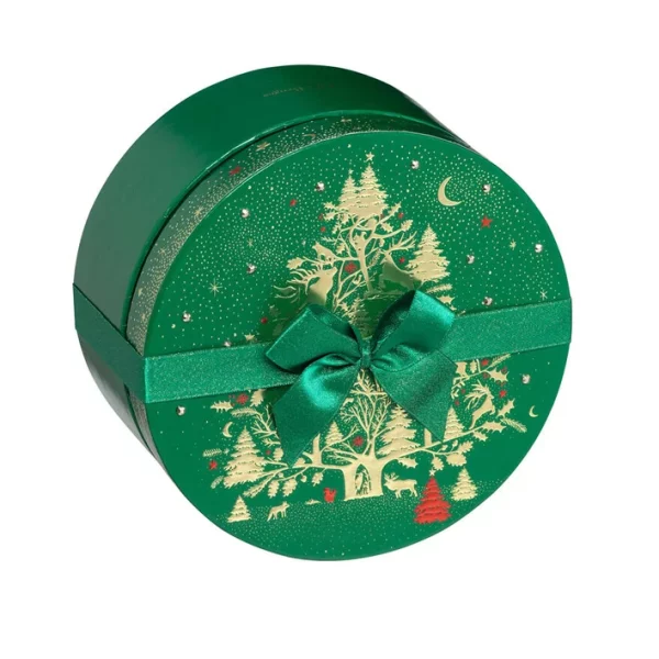 BOITE RONDE VERTE SAPIN MERVEILLEUX - 20 CHOCOLATS ASSORTIS 1