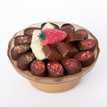 Coupe cristal ambre fond blanc PM avec 250g de chocolat