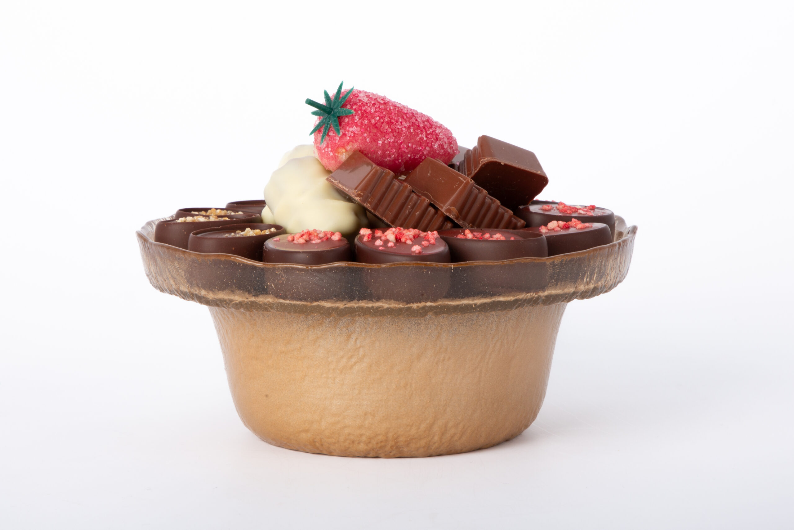 Coupe cristal ambre fond blanc PM avec 250g de chocolat – Image 2