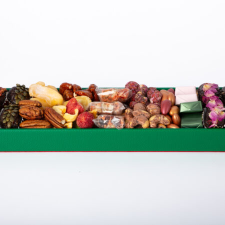 Petit plateau rectangulaire en similicuir vert Alice MM avec 600g