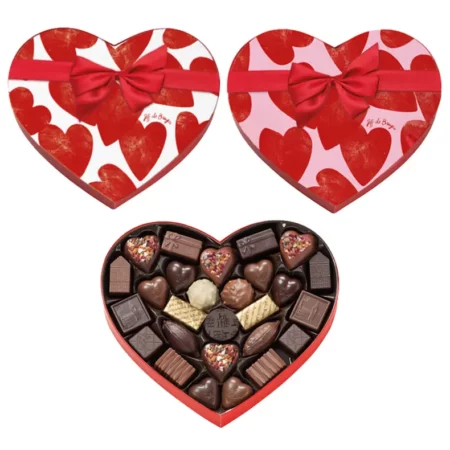Petite boite coeur rose ou blanche chocolats Saint-Valentin  272g