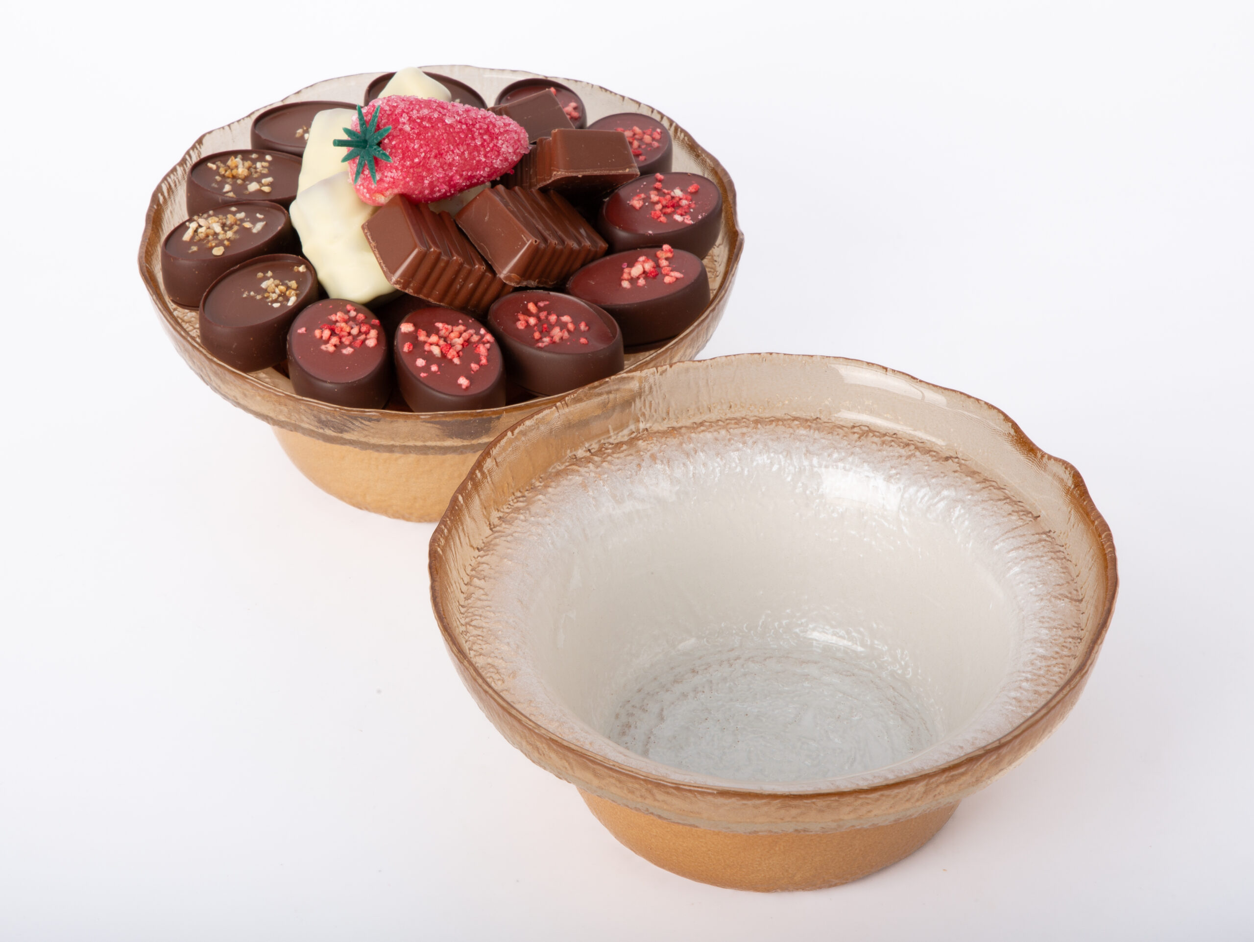 Coupe cristal ambre fond blanc PM avec 250g de chocolat – Image 3