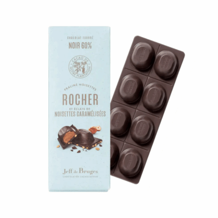 Tablette Nº14 chocolat noir 60% de cacao praliné noisettes rocher