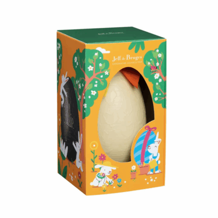 Oeuf en chocolat blanc garni – 13 cm