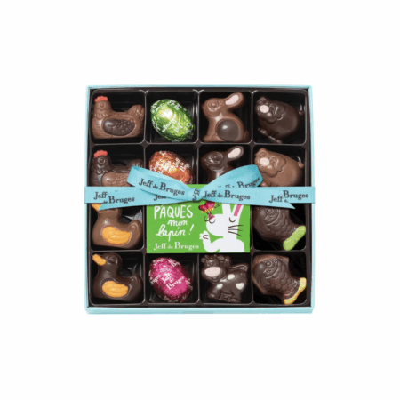 Boite animaux et œufs fourrés en chocolat 16p