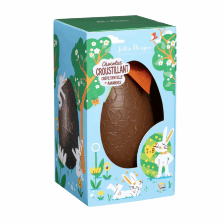 Oeuf croustillant en chocolat au lait ou noir garni- 15 cm