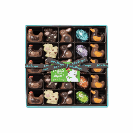 Boite animaux et œufs fourrés en chocolat25p